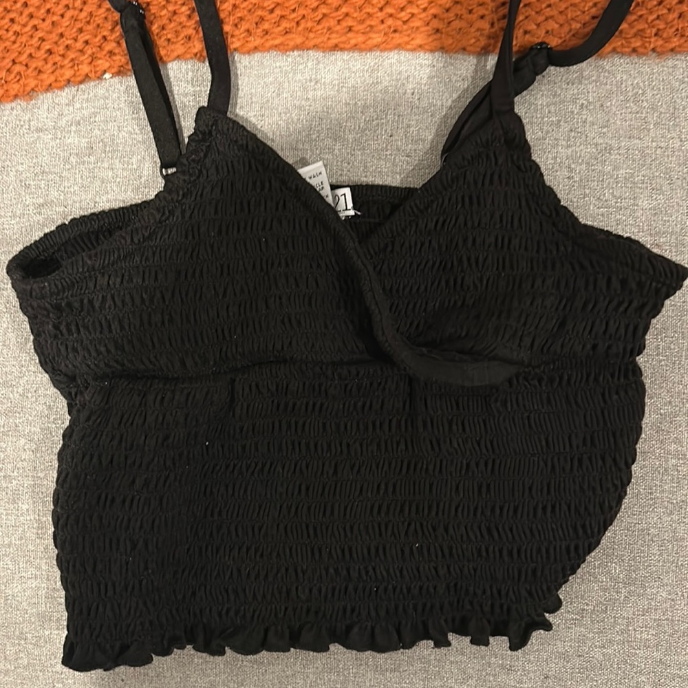 Black crossed tank top